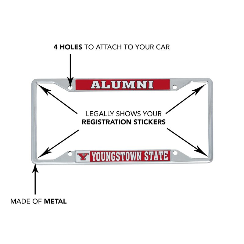 Desert Cactus Youngstown State University Ysu Penguins Metal License Plate Frame For Front Or Back Of Car Officially Licensed