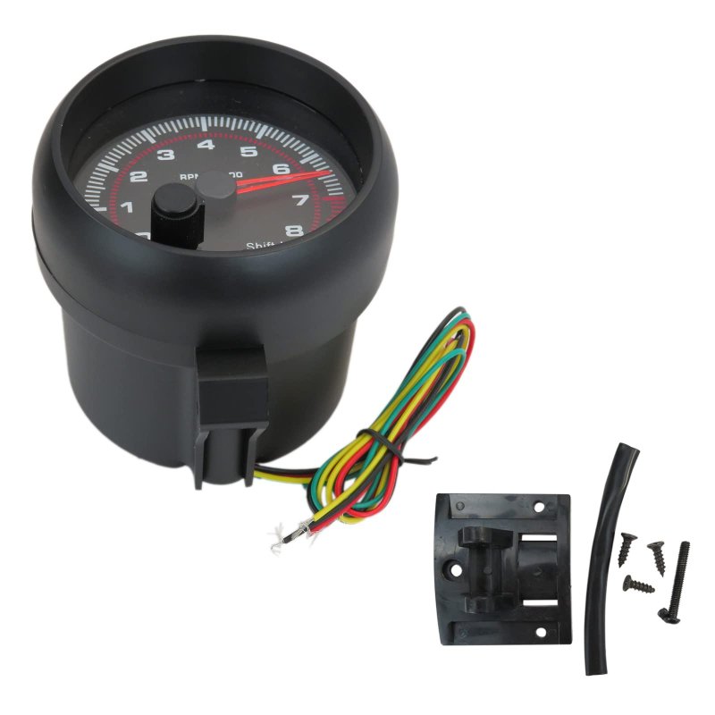 12v 3 75 Universal Car Gauge Tacho Tachometer Counter Red Led Rpm Shift Light 4 6 8 Cyl