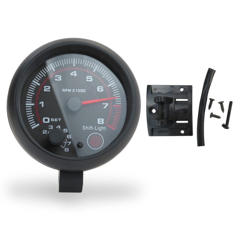 12v 3 75 Universal Car Gauge Tacho Tachometer Counter Red Led Rpm Shift Light 4 6 8 Cyl