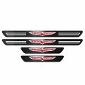 Ipick Image Compatible With Jeep Trailhawk Black Real Carbon Fiber 4 Pcs Universal Car Door Sill Step Protector Kick Plates Set