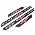 Ipick Image Compatible With Jeep Trailhawk Black Real Carbon Fiber 4 Pcs Universal Car Door Sill Step Protector Kick Plates Set