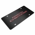 Ipick Image Compatible With Jeep Grand Cherokee 3d Logo Red Edge On Black Carbon Fiber Patten Stainless Steel License Plate