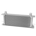 Auto Dynasty Universal Automotive Silver Aluminum 15-row Engine Transmission Oil Cooler 