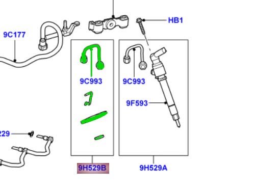 Genuine Land Rover Fuel Injector Repair Kit Diesel Cyl 2 Or 5 Lr3 Lr4 Sport 05-09 Lr004567