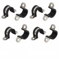 Uxcell 16mm Dia Rubber Lined U Shaped 304 Stainless Steel Pipe Clip Hose Clamp 8pcs