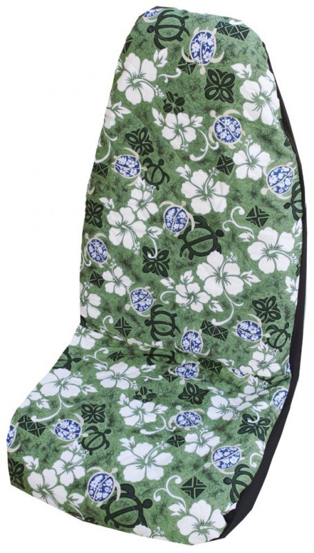 Winnie Fashion Set Of 2 Side Airbag Compatible Aloha Green Honu Hawaiian Car Seat Covers