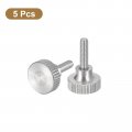 Uxcell M3x10mm Knurled Thumb Screws 5pcs 304 Stainless Steel Flat Head Bolts With Shoulder Grip Knobs Fasteners