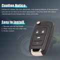 Uxcell Car Replacement Remote Key Fob Shell Case For Chevrolet Cruze 4 Button Black
