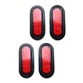 Pacask Oval Oblong Tail Light 6 Red 22-led Stop Turn Signal Brake Marker Lamp 4pcs