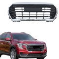 Front Upper Grille Black With Chrome Frame Straight Trim Style Replacement For Terrain 2022 2023 