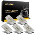Partsam 5pcs Replacement For Freightliner Century Columbia Cab Lights 6 Led Amber Roof Clearance Marker Rectangle Top Running