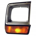 Passenger Side Headlight Bezel For Dodge Ramcharger 1986 To 1990 Chrome Black With Single Rectangular Part Number Ch2513135 