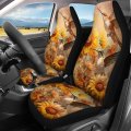 Wanyint Fall Hummingbird Floral Print Car Seat Cover Full Set For Women Men Breathable Front Rear Backrest Bottom Protector
