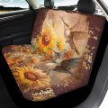 Wanyint Fall Hummingbird Floral Print Car Seat Cover Full Set For Women Men Breathable Front Rear Backrest Bottom Protector