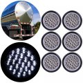 Ocpty 24led Side Marker Light 6pcs 4a White Round Trailer Lamp Stop Turn Tail Fit For Boats Truck Pickups 12v Waterproof Signal