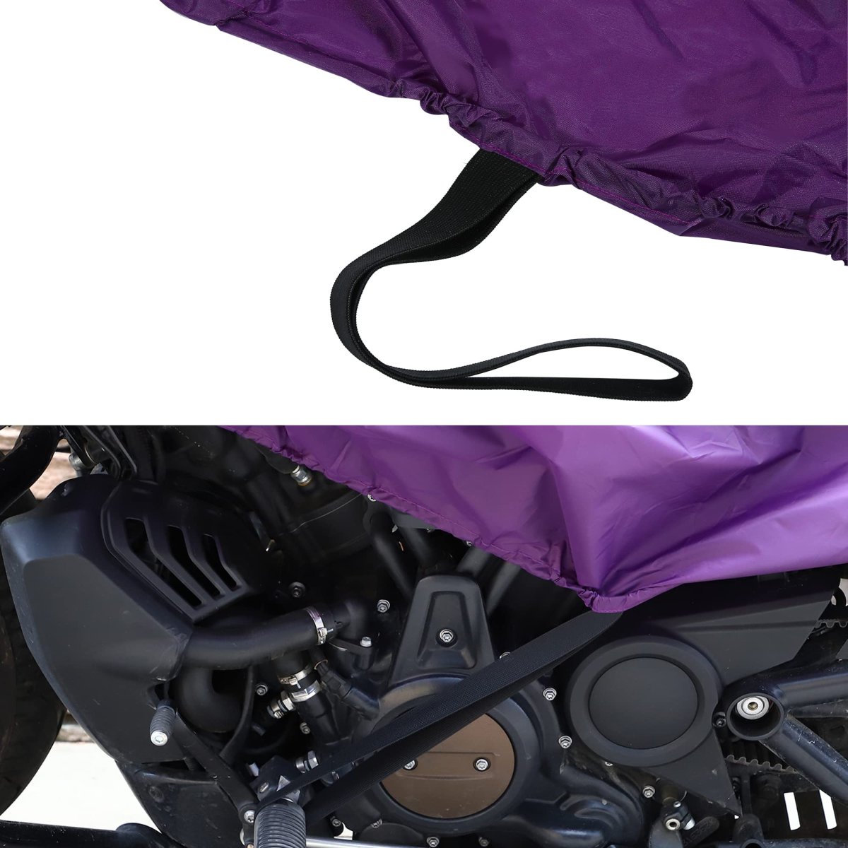 Motorcycle Half Cover Waterproof Rain Dust Protector For Full Dress Touring Cruiser Lightweight 210t Polyester Purple Size L