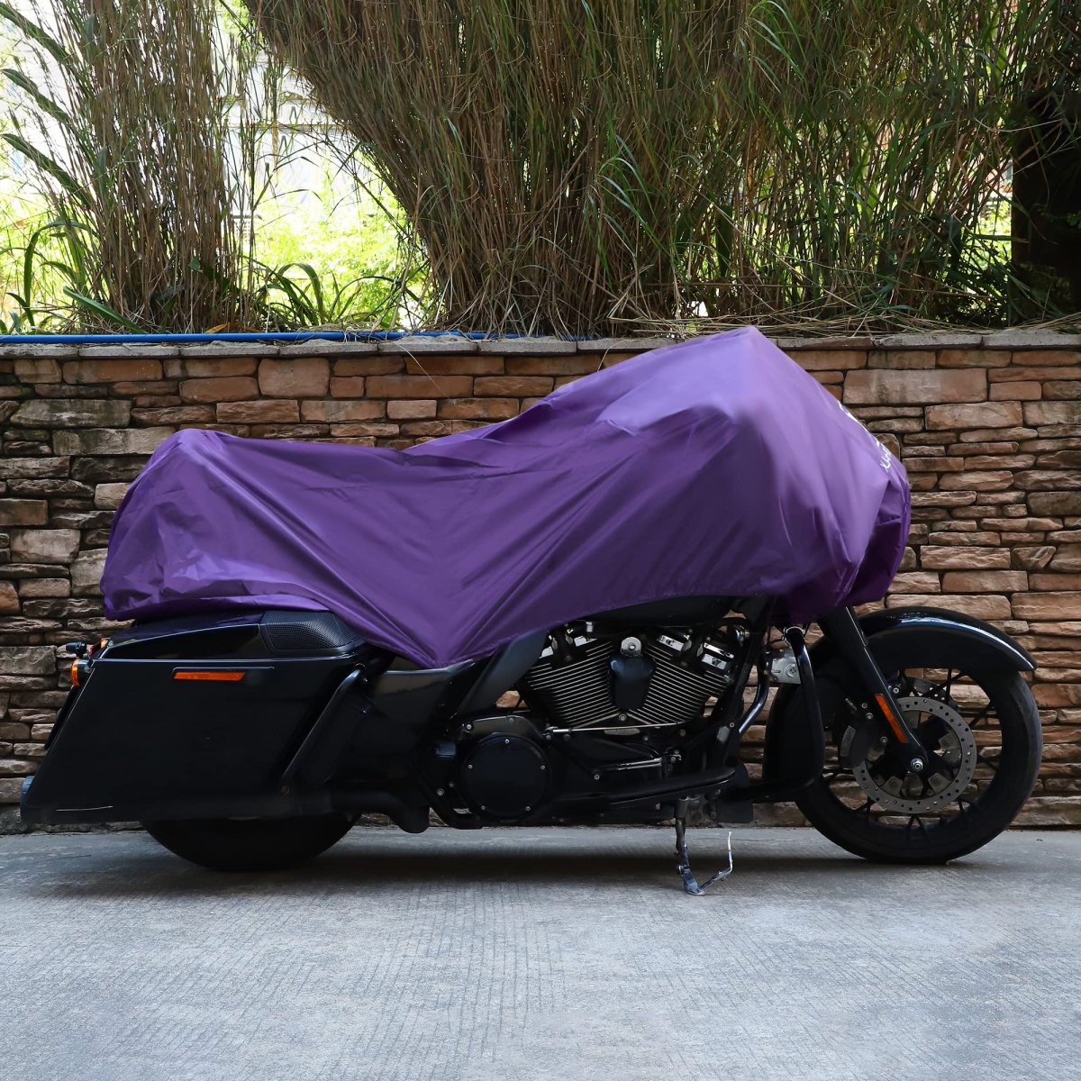 Motorcycle Half Cover Waterproof Rain Dust Protector For Full Dress Touring Cruiser Lightweight 210t Polyester Purple Size L