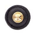 Vicenza Designs K1281 Sanzio Knob Black With Round Leather Polished Gold 