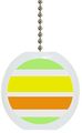 Yellow Green Orange Striped Solid Ceramic Fan Pull 
