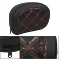 Wflnhb Passenger Backrest Pad Orange Stitching Replacement For Touring Road King Ultra Cvo Glide Models 1996-up