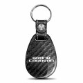 Ipick Image Compatible With Dodge Grand Caravan Real Black Carbon Fiber Leather Strap Large Tear Drop Key Chain