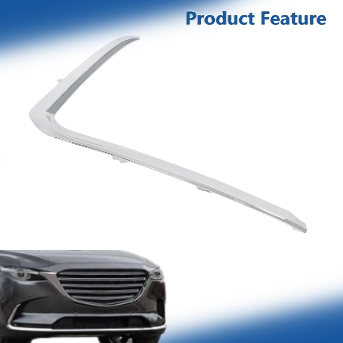 Right Front Bumper Trim Molding Strip Replacement For Cx-9 2016 2022 Chrome Plastic Tk5050120a Ma1047103