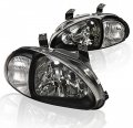 Honda Del Sol Crystal Head Lights Lamps W Corner Signal Jdm Black 