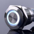 Ulincos Momentary Pushbutton Switch U16b1 1no Silver Stainless Steel Shell With White Led Ring Suitable For 16mm 5 8 Mounting 