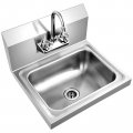 Giantex Stainless Steel Hand Washing Sink Commercial With Faucet Strainer Back Splash Wall Mount Basin For Restraunt Bar Store 