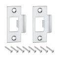 T Door Strike Plate 2pcs 70mm X 40mm 201 Stainless Steel Latch Deadbolt For Frame Jamb Silver 