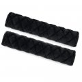 Car Seat Belt Pads Cover 2 Pack Shoulder Strap Protector For Neck And Stress Relief Universal Fit Soft Velboa Fabric Black 10 