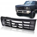 G-plus Platinum Chrome Front Bumper Grille Compatible With Bronco 1992-1996 Fit Ford F150 F250 F350 1992-1997 W Emblem Truck