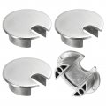 4pcs Cable Hole Cover 1-3 8 35mm Zinc Alloy Desk Wire Cord Grommet For Office Computer Organizer Brushed Silver 