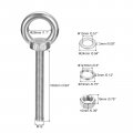 Uxcell Lifting Eye Bolt 1 Set M12x100mm With Nut Washer 304 Stainless Steel Shoulder Ring For Hanging Item