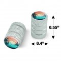 Volleyball Beach Scene Motorcycle Bicycle Bike Tire Rim Wheel Aluminum Valve Stem Caps