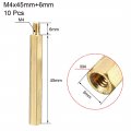 Uxcell M4x45mm 6mm Male-female Brass Hex Pcb Motherboard Spacer Standoff For Fpv Drone Quadcopter Computer Circuit Board 10pcs
