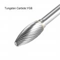 Uxcell Tungsten Carbide Rotary Files 1 4 Shank Single Cut Flame Shape Burrs Tool 10mm Dia For Die Grinder Drill Bit Alloy Steel