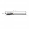 Uxcell Tungsten Carbide Rotary Files 1 4 Shank Single Cut Flame Shape Burrs Tool 10mm Dia For Die Grinder Drill Bit Alloy Steel