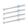 4pcs Bed Frame Bolts M6 X 110mm Hex Socket Head Screws Barrel Nuts Bunk Furniture With Slotted Nut For Chairs Cots Silver 