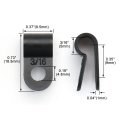 Baomain R-type Cable Clamp 3 16 Inch Black 100 Pack