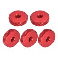 20pcs Flat Knurled Thumb Nuts M4x14 X 4 Mm Pass Hole Aluminum Alloy Diamond Nut Head Through Lock Adjusting For 3d Printer Red 