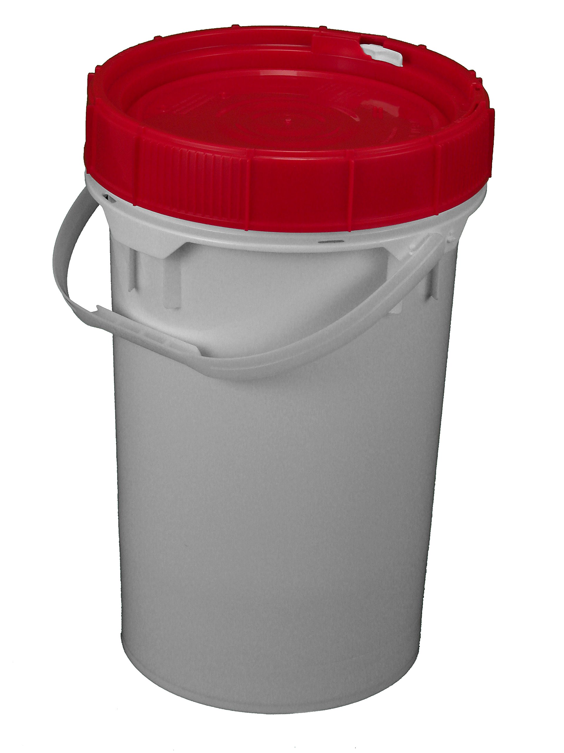Screw Top Bucket 6 5 Gallon With Red Lid Heavy Duty 90 Mil