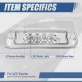 Auto Dynasty Chrome Housing Led 3rd Third Rear Tail High Mount Brake Light Lamp For Jeep Cherokee 97-01