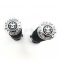 Httmt For H-d Touring Sporster Dyna Cvo Cnc Cut 1 Inch 25mm Skull Handlebar Grip Chrome P N Hh-cnc-40-cd
