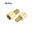 Uxcell 50pcs M2 3 3mm Male Thread Brass Round Standoff Spacer Screw Pcb Pillar