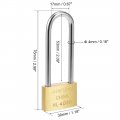 Uxcell Brass Padlock Keyed Alike 30mm Wide Brushed Finish Long Harden Shackle