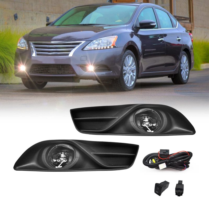 2013 2014 2015 Nissan Sentra Led Clear Lens Bumper Driving Fog Lights Pair Wiring Switch Kit Led Ver