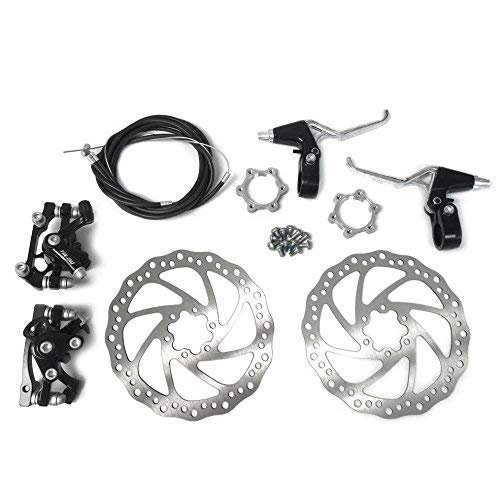 Front And Back Disc Brake Kit For Mountain Road Bikes 160mm Stainless Steel Rotors Aluminum Alloy Calipers Levers Cables 12