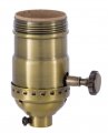 B P Lamp Brass Turn Knob Early Electric Style Socket Antique Finish 3-way Function Uno Thread Shell 
