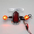 Httmt- Motorcycle Chrome Amber Metal Tombstone Brake Tail W Light Signal Compatiable With Big Twin Bike P N Xh3118b-a-01-cd